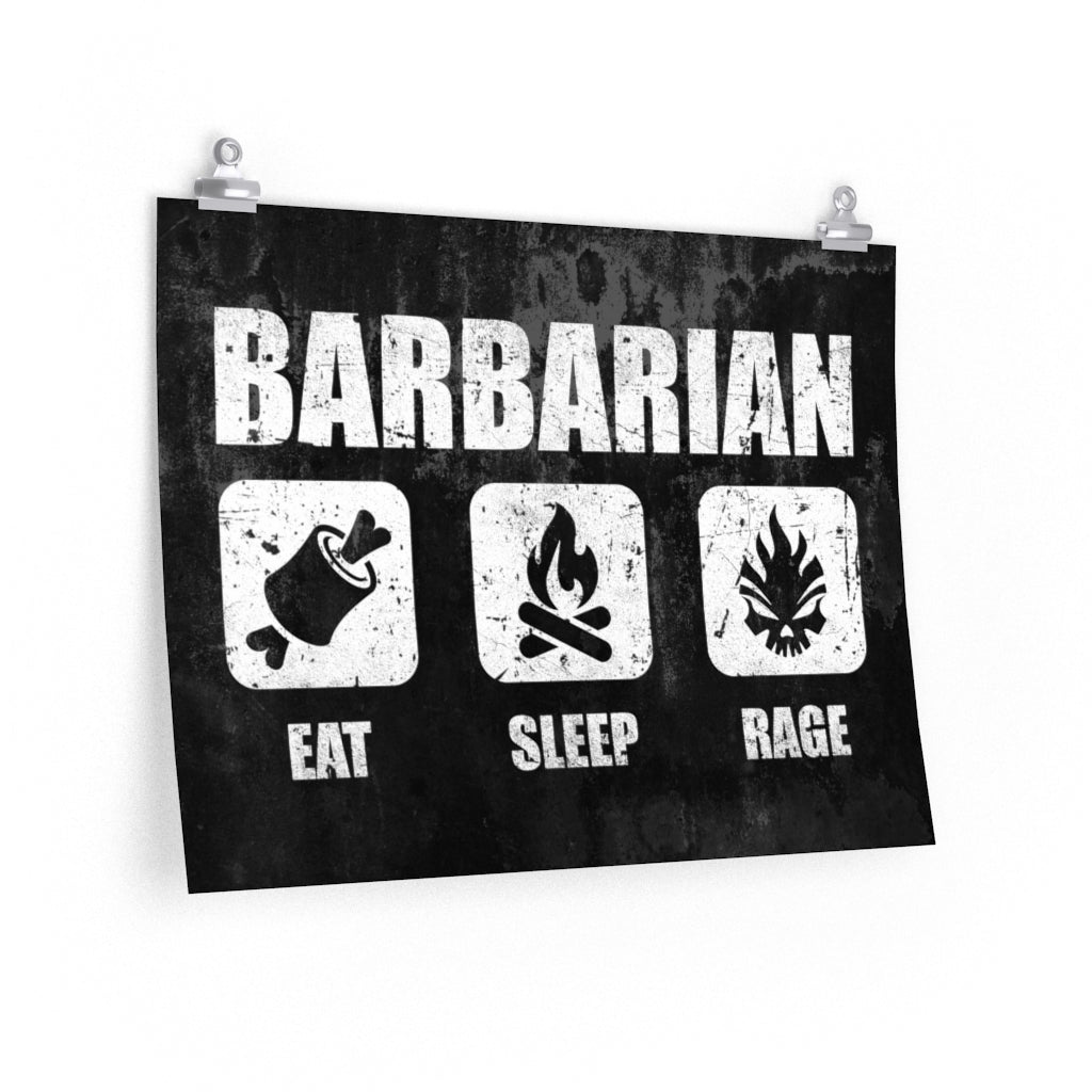 BARBARIAN Eat Sleep Rage - Poster