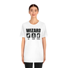Load image into Gallery viewer, WIZARD Eat Sleep Fireball - DND T-Shirt