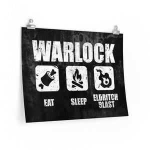 WARLOCK Eat Sleep Eldritch Blast - Poster