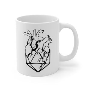 D20 Heart B/W - Double Sided Mug