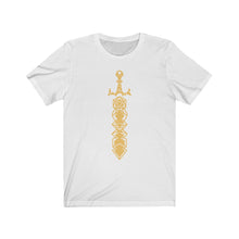 Load image into Gallery viewer, Gold Dice Sword - DND T-Shirt