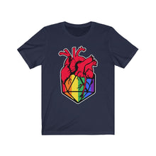 Load image into Gallery viewer, D20 Heart Rainbow - DND T-Shirt