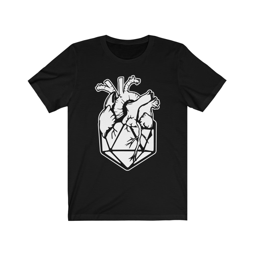D20 Heart B/W - DND T-Shirt