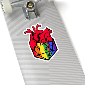 D20 Heart Rainbow - Sticker