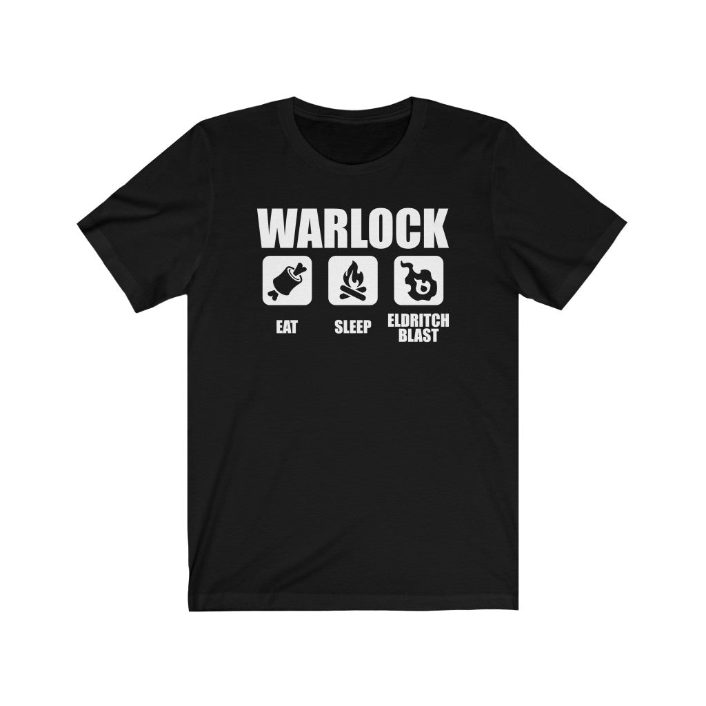 WARLOCK Eat Sleep Eldritch Blast - DND T-Shirt