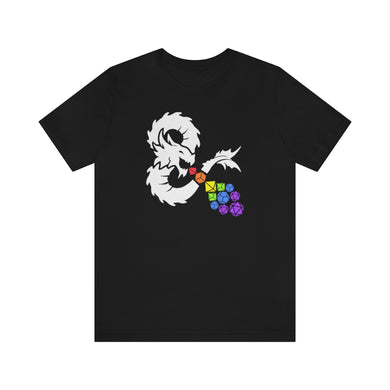 Ancient Dragon Rainbow Dice Flame - DND T-Shirt