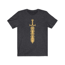 Load image into Gallery viewer, Gold Dice Sword - DND T-Shirt