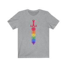 Load image into Gallery viewer, Rainbow Dice Sword - DND T-Shirt