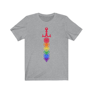 Rainbow Dice Sword - DND T-Shirt