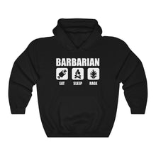 Load image into Gallery viewer, BARBARIAN Eat Sleep Rage - Hooded Sweatshirt