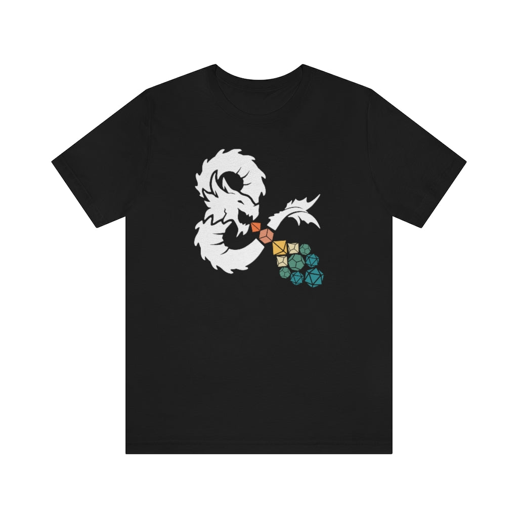 Ancient Dragon Retro Dice Flame - DND T-Shirt