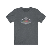 Load image into Gallery viewer, Polyhedral Dice Rainbow Icons - DND T-Shirt