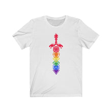Load image into Gallery viewer, Rainbow Dragon Dice Sword - DND T-Shirt