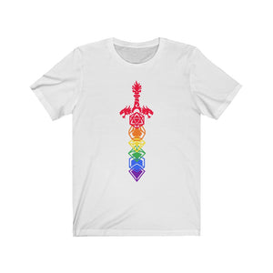 Rainbow Dragon Dice Sword - DND T-Shirt