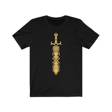 Load image into Gallery viewer, Gold Dice Sword - DND T-Shirt