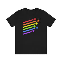 Load image into Gallery viewer, Flying Dice Rainbow - DND T-Shirt