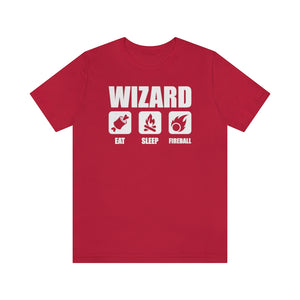 WIZARD Eat Sleep Fireball - DND T-Shirt