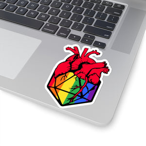 D20 Heart Rainbow - Sticker