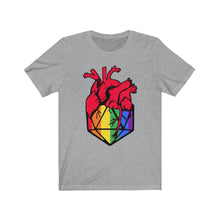 Load image into Gallery viewer, D20 Heart Rainbow - DND T-Shirt