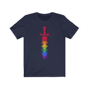 Rainbow Dice Sword - DND T-Shirt