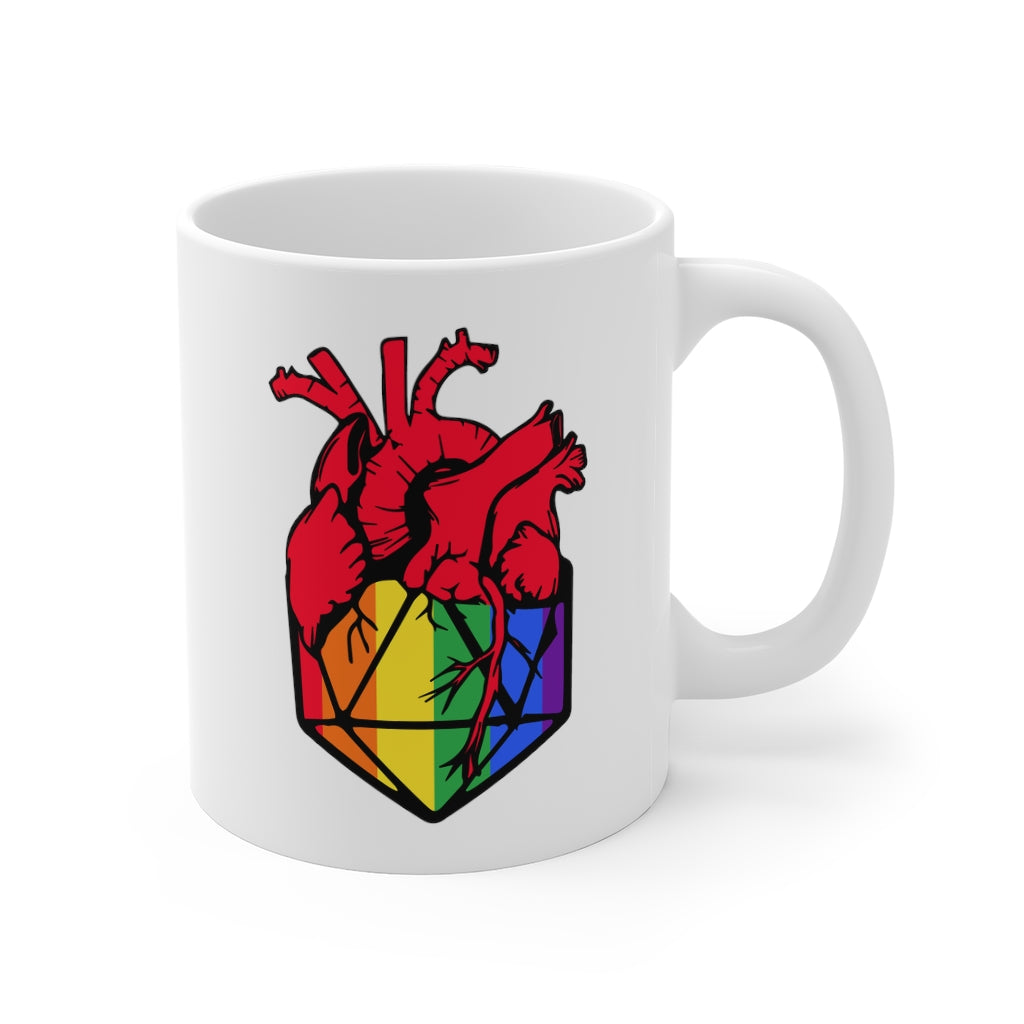 D20 Heart Rainbow - Double Sided Mug