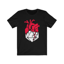 Load image into Gallery viewer, D20 Heart R/B - DND T-Shirt