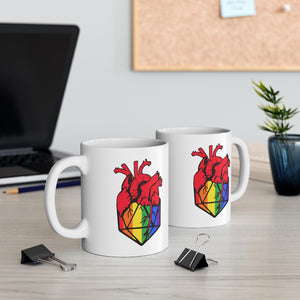 D20 Heart Rainbow - Double Sided Mug